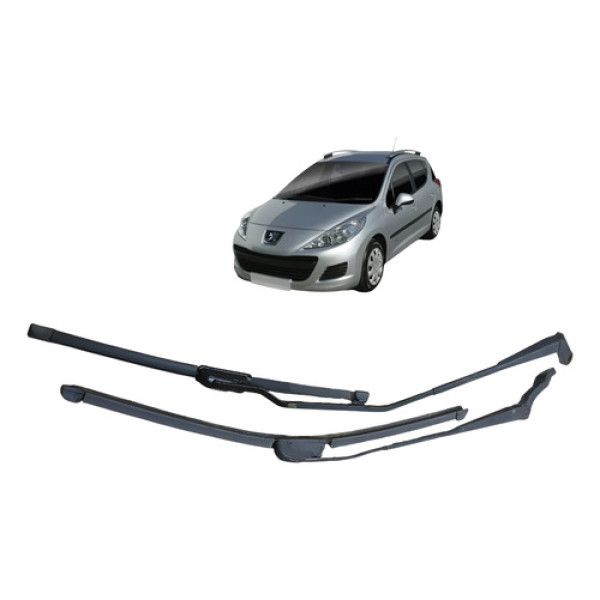 Par Braco Limpador Parabrisa Peugeot Sw 207 1.4 2010 2011 - Esquerdo