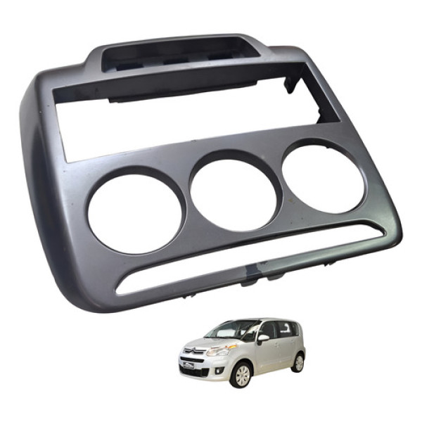 Moldura Painel Central Citroen C3 Picasso 1.6 16v 2012 2014 Cinza-escuro