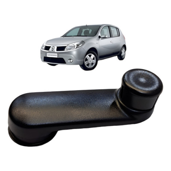 Manivela Vidro Manual Tras Direita Sandero 2009 Preto