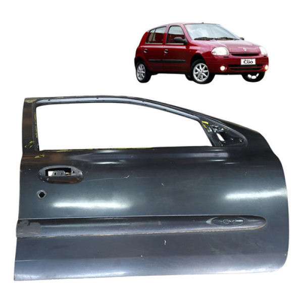 Porta Dianteira Direita Renault Clio 4p 1.0 16v 2003 2005 Dianteira Direita Cinza