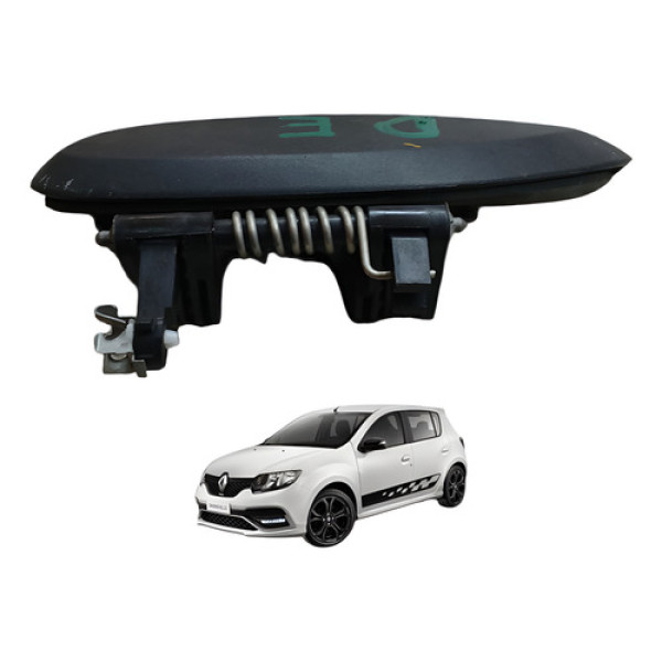 Macaneta Porta Dianteira Esquerda Sandero 1.0 3cc 2015 2019 Preto Dianteira