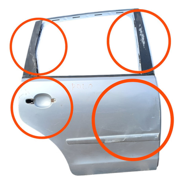 Porta Traseira Direito Vw Polo 2003 2012 Detalhe  - Traseira - Direito