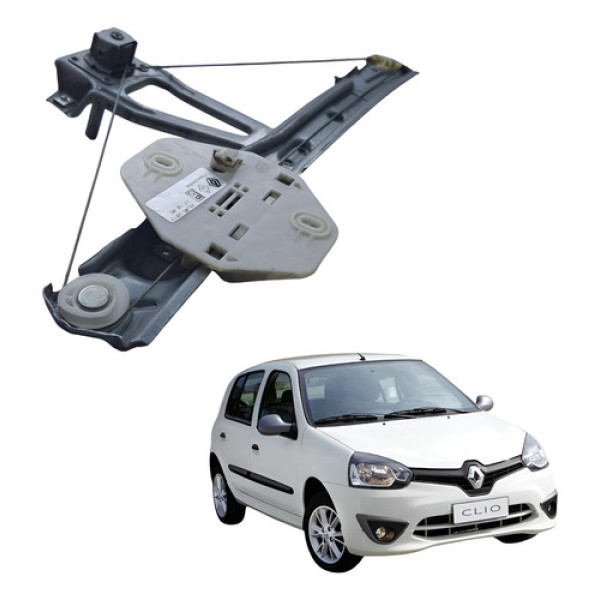 Maquina Vidro Traseira Direita Renault Clio 2014 4p Prateado