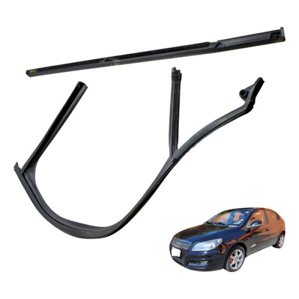 Kit Pestana Porta Dianteira Esquerda Chery Cielo 2010 Preto