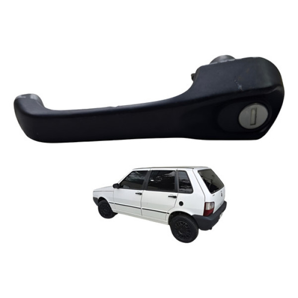 Macaneta Externa Dianteira Esquerda Fiat Uno 2005 4p Preto Dianteira