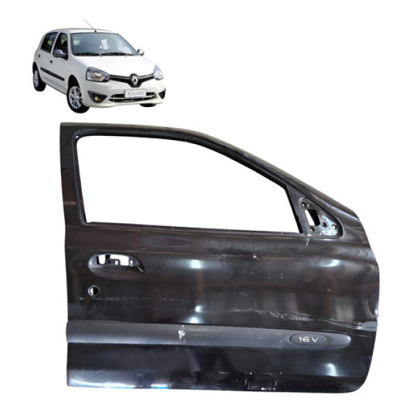 Porta Dianteira Direita Renault Clio 1.0 16v 2010 - Dianteira - Direita - Preto