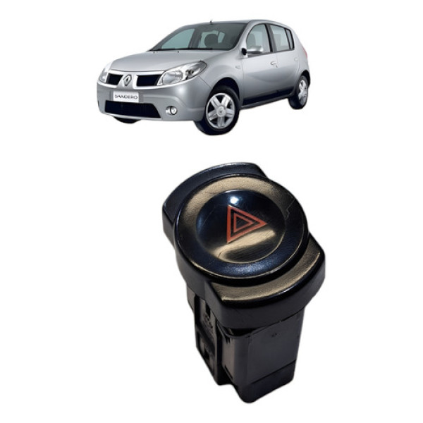 Botao Pisca Alerta Renault Sandero 2009 2010 1.0 16v Preto