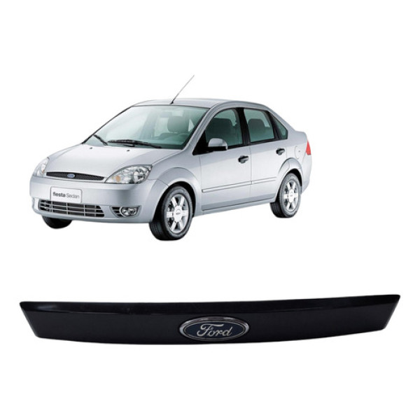 Friso Moldura Tampa Traseira Ford Fiesta Sedan 2007 1.6 8v Preto