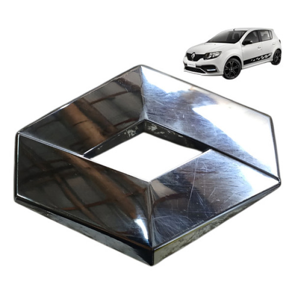 Emblema Renault Sandero 1.0 3cc 2015 2019 Cromado