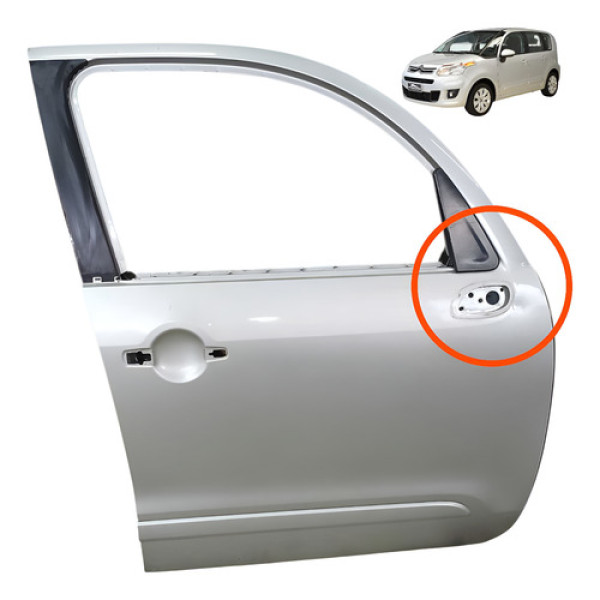 Porta Dianteira Direita Citroen C3 Picasso 1.6 16v 2012 2014 Cinza Direita Dianteira