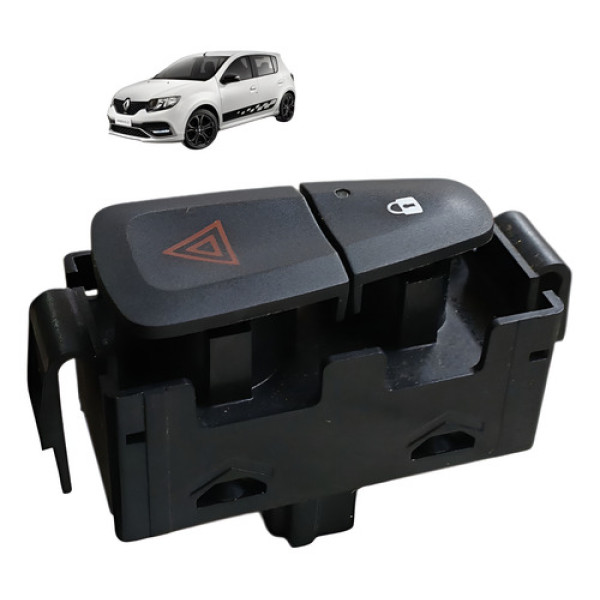 Botao Pisca Alerta Renault Sandero 1.0 3cc 2015 2019 Preto
