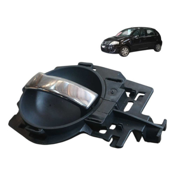 Macaneta Porta Direita Citroen C3 1.4 8v 2010 2012 Preto Dianteira
