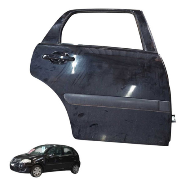 Porta Traseira Direita Citroen C3 1.4 2011 2012 Traseira Direita Preto