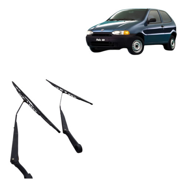 Par Limpador Palheta Fiat Palio 1.0 Ed 1998 1999 2p Preto
