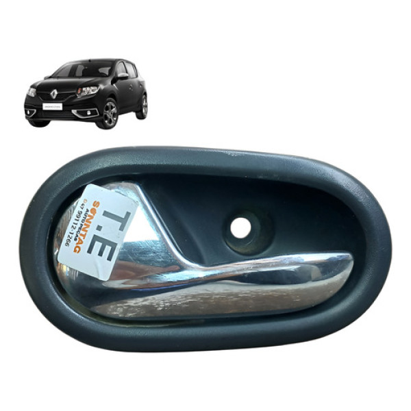 Macaneta Traseiro Direito Interno Sandero 1.6 8v 2016 2019 Preto/prata Dianteira/traseira