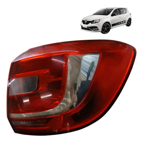 Lanterna Traseira Direita Renault Sandero 1.0 3cc 2015 2019 Direito/passageiro Vermelho