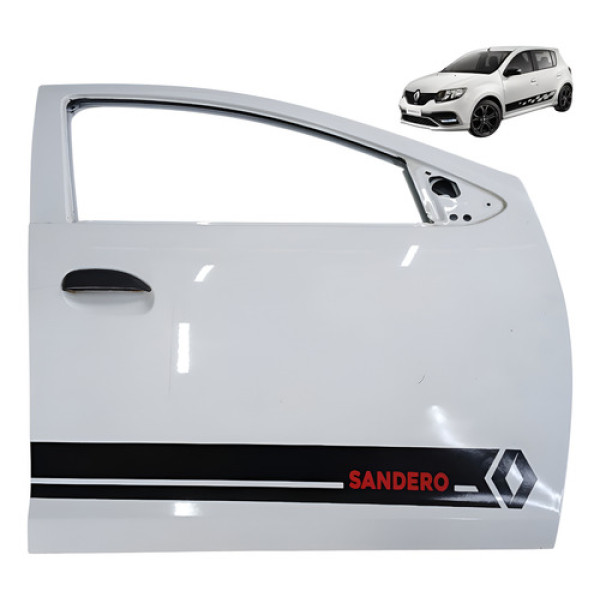 Porta Dianteira Direita Renault Sandero 1.0 3cc 2015 2019 Dianteira Direito Branco
