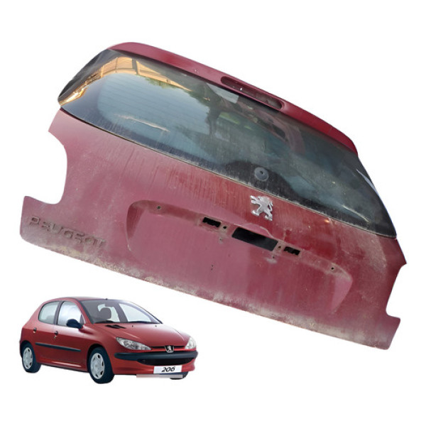 Tampa Traseira Peugeot 1.0 16v 2004 Vermelho