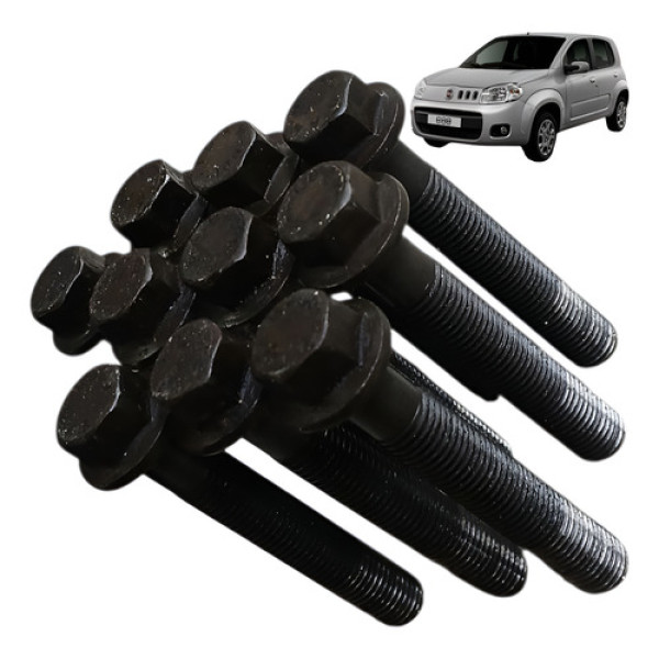 Par Parafuso Cabecote Mancal Fiat Uno Vivace 1.0 2010 2015 Preto