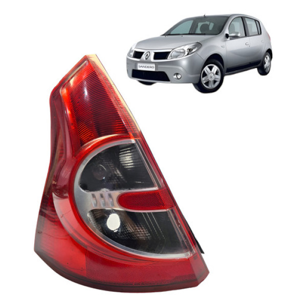 Lanterna Traseira Esquerda Renault Sandero 2009 2010 Esquerdo/motorista Vermelho