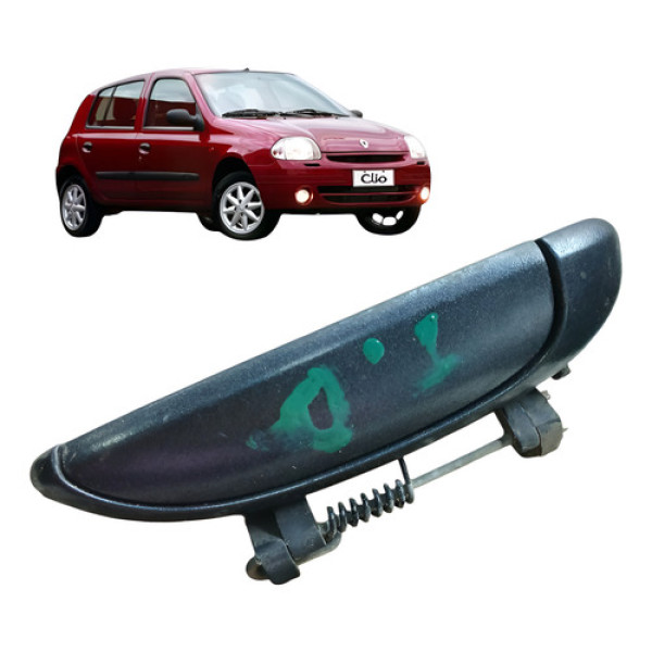 Macaneta Externa Traseira Direita Renault Clio 2003 2005 Preto Traseira