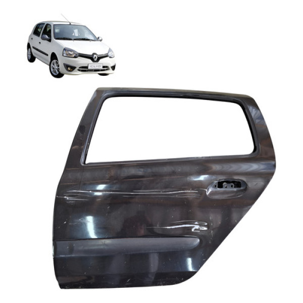 Porta Traseira Esquerda Renault Clio 1.0 16v 2010 - Traseira - Esquerdo - Preto