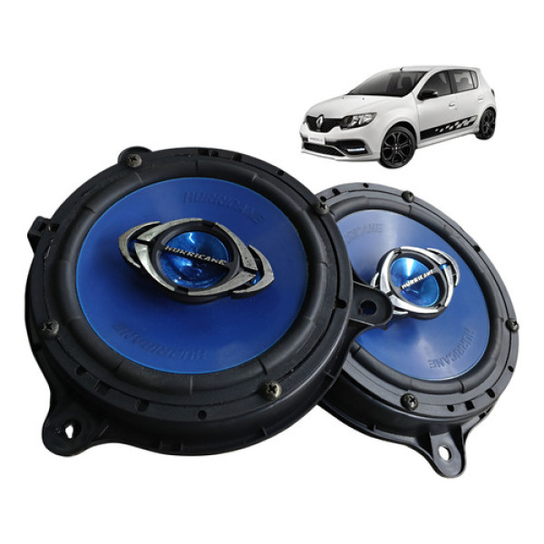 Par Alto Falante Dianteiro Renault Sandero 1.0 3cc 2015 2019 Preto/azul