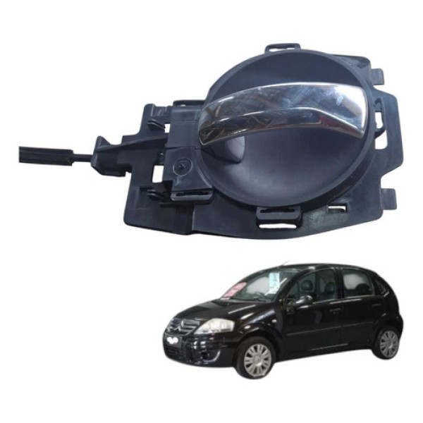 Macaneta Interna Dinateira Direita Citroen C3 1.4 2011 2012 Preto Dianteira