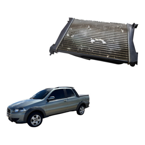 Kit Radiador Ventoinha Fiat Strada 1.4 2013 2019 Sem Ar Preto