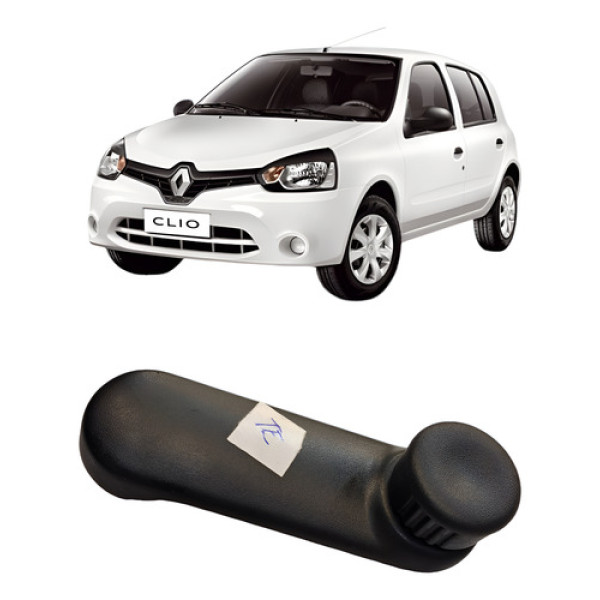 Manivela Vidro Tras Esq Renault Clio 2014 2016 Preto
