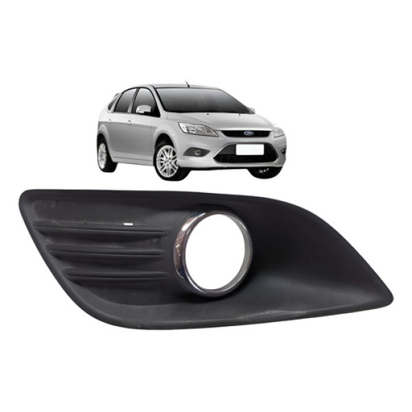 Grade Acabamento Farol Milha Esquerda Ford Focus 2011 2012 Preto Esquerdo