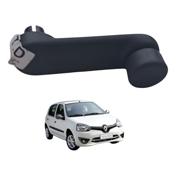 Manivela Vidro  Traseira Direita Renualt Clio 2014 4p Preto