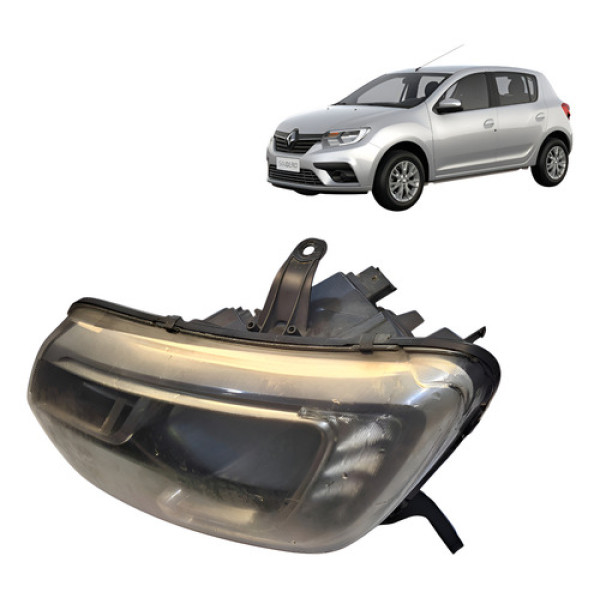 Farol Esquerdo Renault Sandero 1.0 3cc 2019 2020 Detalhe Esquerdo/motorista