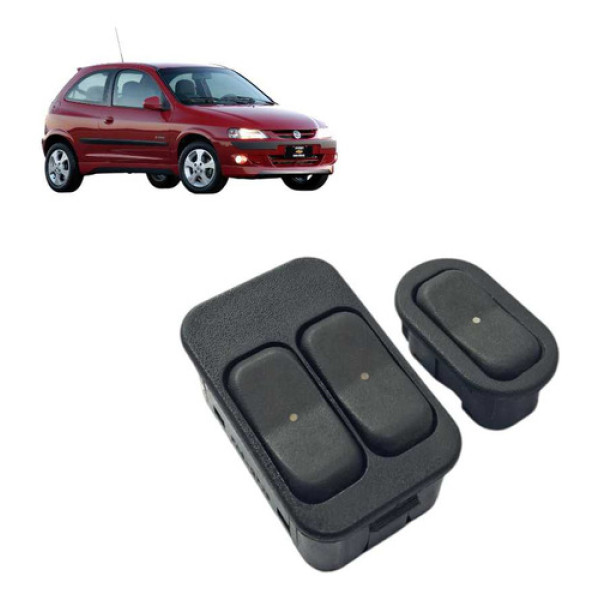 Par Botão Vidros Elétrico Dianteiro Gm Celta 2p 2001 A 2005