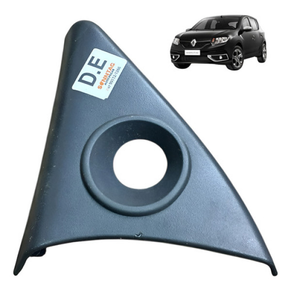 Moldura Esquerdo Retrovisor Renault Sandero 1.6 8v 2016 2019 - Cinza