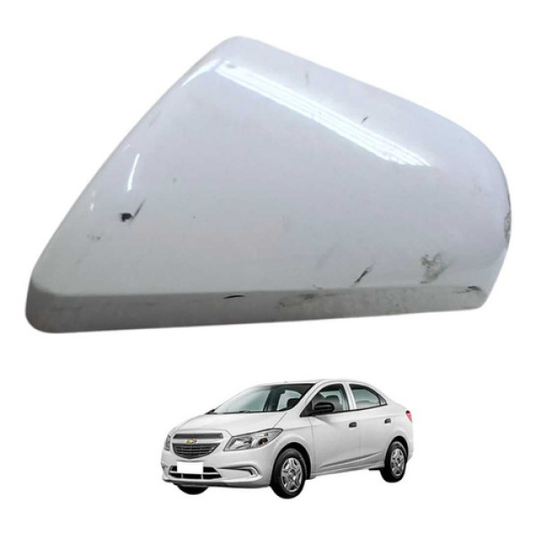 Capa Retrovisor Esquerdo Chevrolet Prisma Ltz 1.4 2017 Branco
