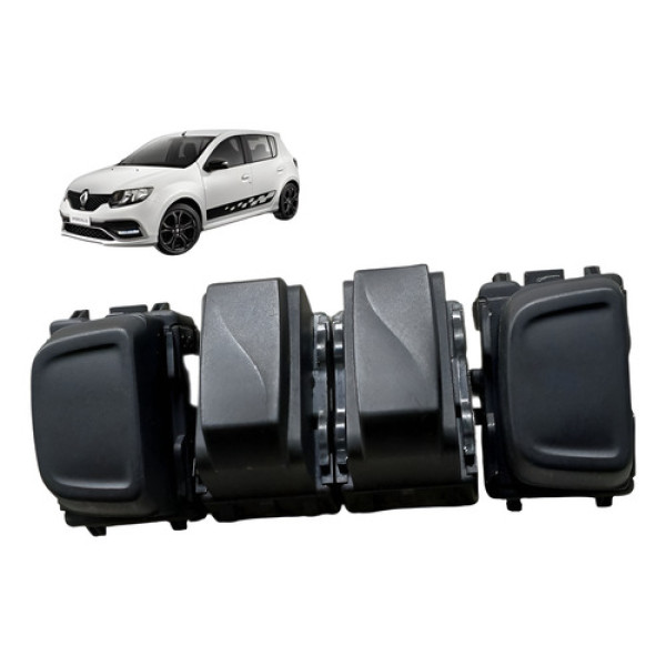 Botao Falso Painel Renault Sandero 1.0 3cc 2015 2019 Preto