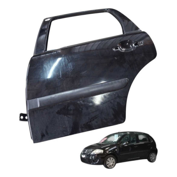 Porta Traseira Esquerda Citroen 1.4 2011 2012 Traseira Esquerdo Preto