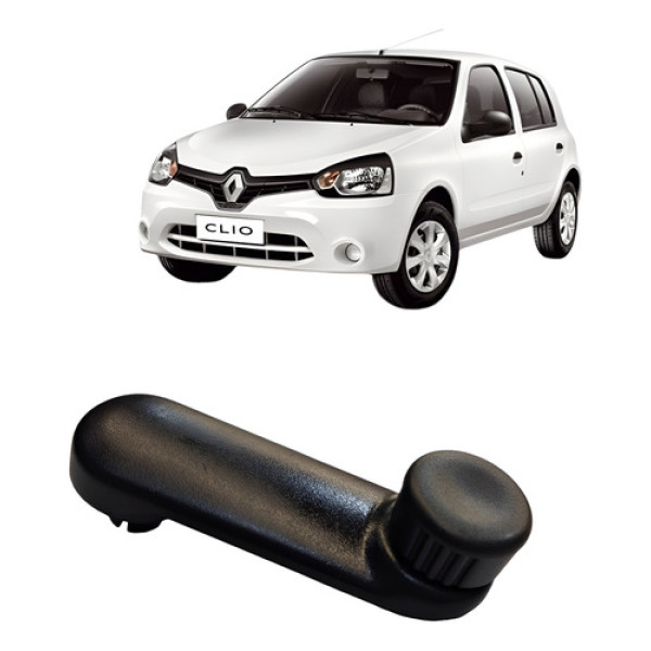 Manivela Vidro Tras Esq Renault Clio 2014 Preto