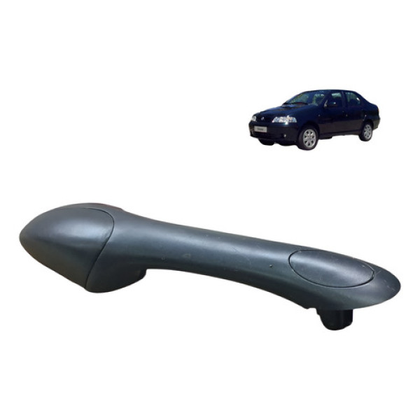 Puxador Porta Traseira Esquerda Fiat Siena 1.3 8v 2003 2004 Preto