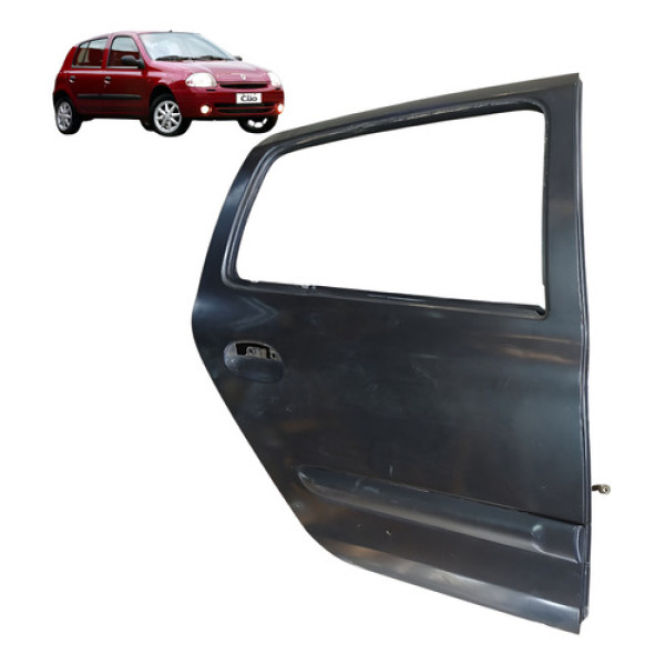 Porta Traseira Direita Renault Clio 1.0 16v 4p 2003 2005 Traseira Direita Cinza
