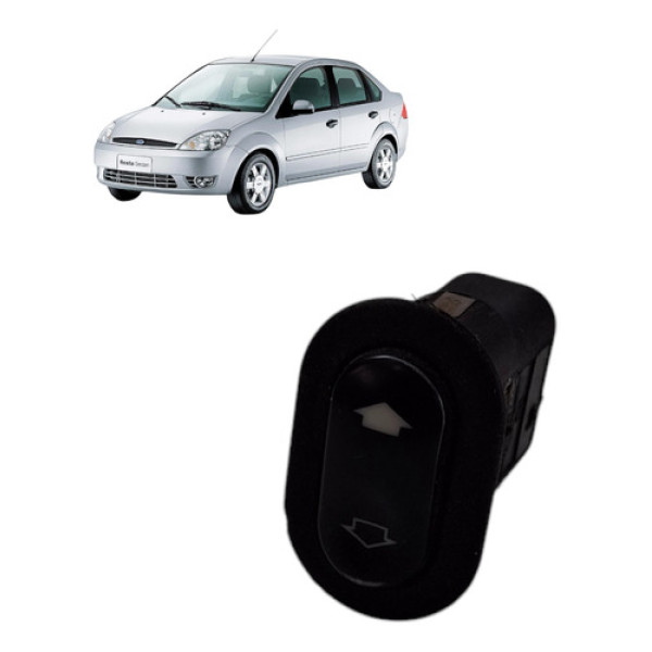 Botao Simple Vidro Ford Fiesta Sedan 2007 1.6 8v Zetec Flex