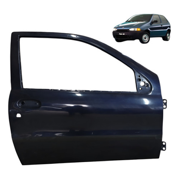 Porta Direita Fiat Palio Ed 1.0 2p 1998 1999 Detalhe Pintura Azul Direito Dianteira