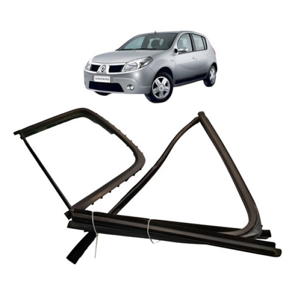 Kit Pestana Porta Traseira Esq Renault Clio 2014 4p Preto