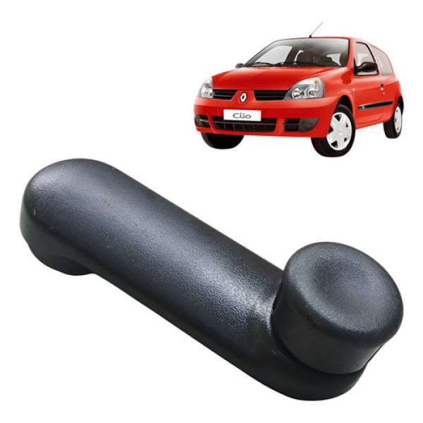 Manivela Vidro Porta Tras Esq Renault Clio 1.0 16v 2010 Usad - Preto