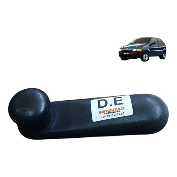 Manivela Vidro Esquerdo Fiat Palio Ed 1.0 2p 1998 1999 Preto