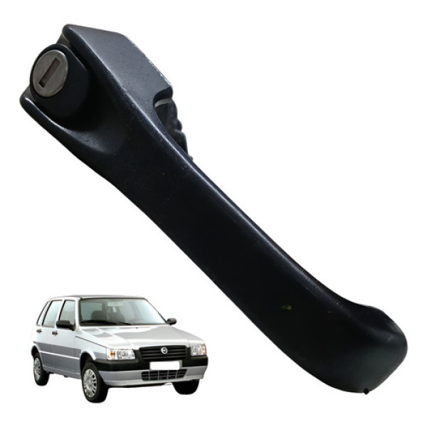Macaneta Externa Dianteira Esquerda Fiat Uno 1.0 2005 Preto Dianteira