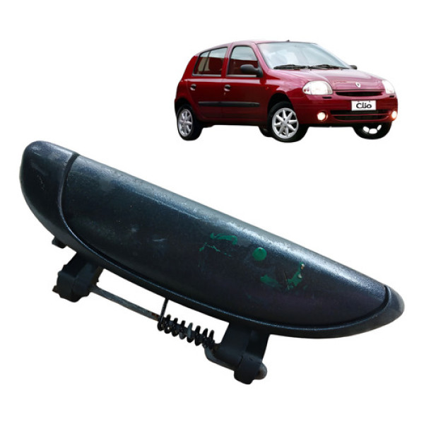 Macaneta Externa Traseira Esquerda Renault Clio 2003 2005 Preta Traseira