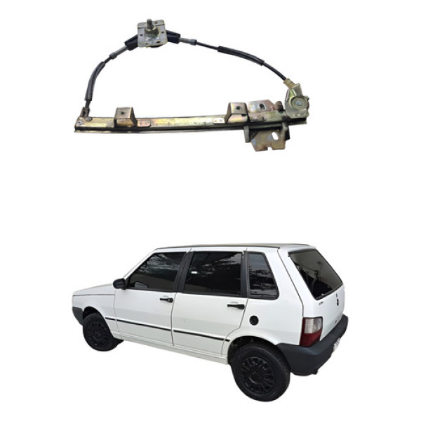 Maquina Vidro Manual Traseiro Direito Fiat Uno 2005 4p