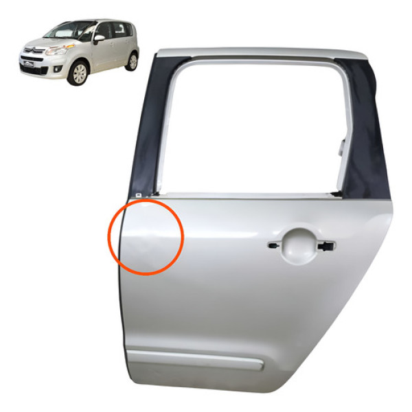 Porta Traseira Esquerda Citroen C3 Picasso 1.6 16v 2012 2014 Traseira Esquerdo Cinza